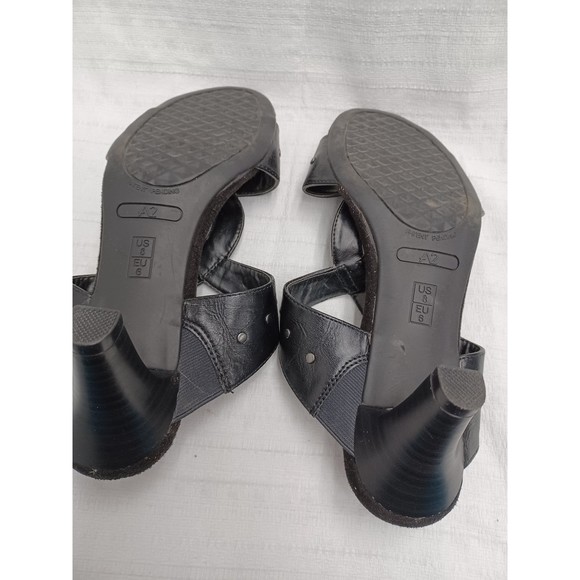 A2 by Aerosoles Heelrest Powssibility Black Studded Heel Sandal Slip On Sz. 8m - Picture 5 of 6